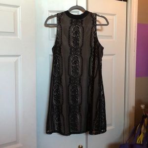 Black Lace flowy mini dress